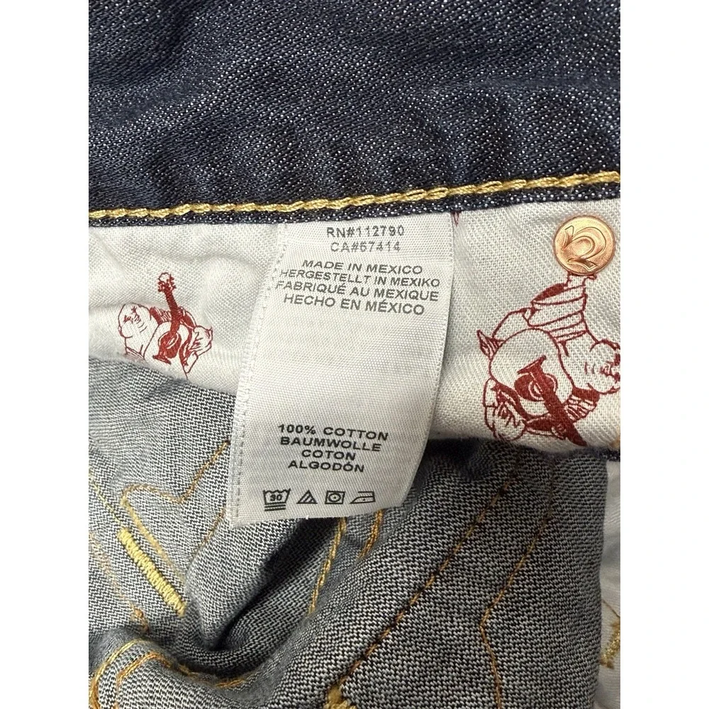 True Religion Jeans Mens Size 44x34 Geno SN Flap Slim‎ Blue Big & Tall Designer
